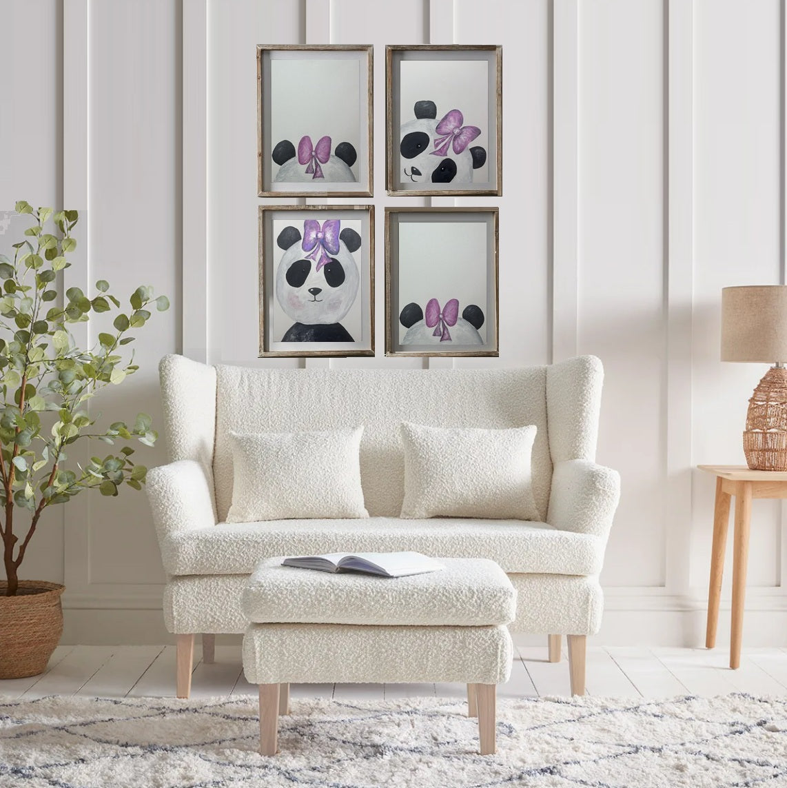 Panda canvas collection - nursery artwork